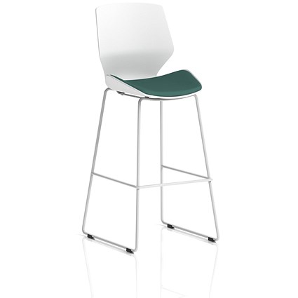 Florence White Frame High Stool, Quest Kelp