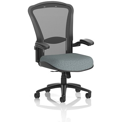 Houston Heavy Duty Mesh Back Task Operator Chair, Folding Arms, Rivet Tensile