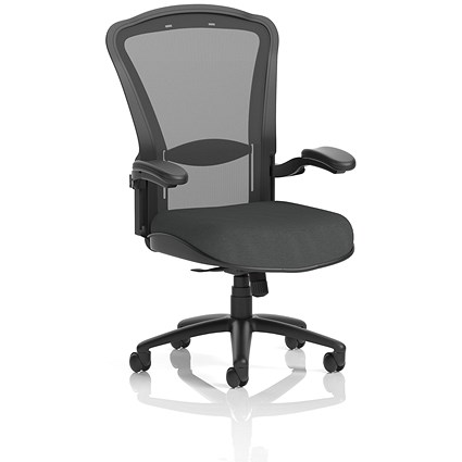Houston Heavy Duty Mesh Back Task Operator Chair, Folding Arms, Quest Mussel