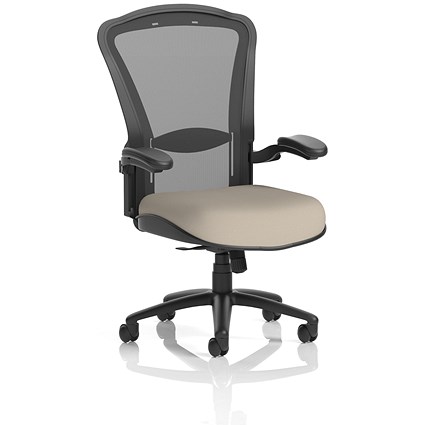 Houston Heavy Duty Mesh Back Task Operator Chair, Folding Arms, Quest Salt