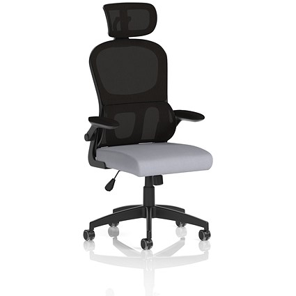 Iris Mesh Back Task Operator With Headrest, Folding Arms, Quest Shell