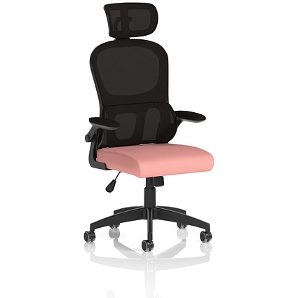 Iris Mesh Back Task Operator With Headrest, Folding Arms, Quest Shrimp