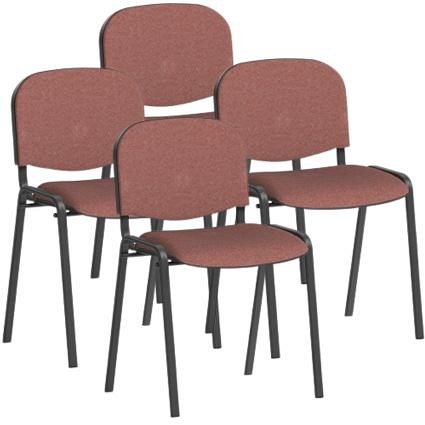 ISO Black Frame Stacking Chair, Rivet Forge, Pack of 4
