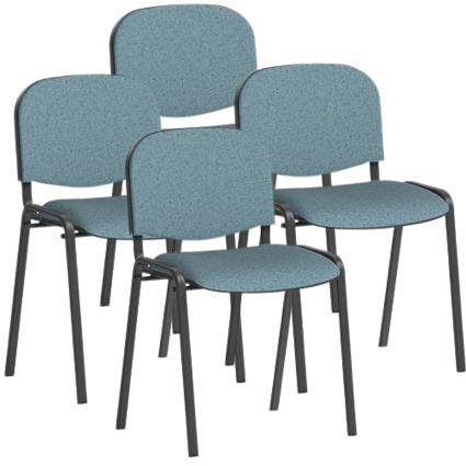 ISO Black Frame Stacking Chair, Rivet Quench, Pack of 4
