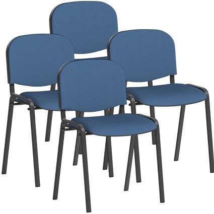 ISO Black Frame Stacking Chair, Quest Limpet, Pack of 4
