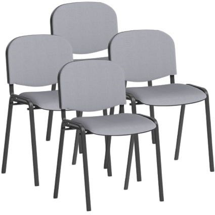 ISO Black Frame Stacking Chair, Quest Shell, Pack of 4