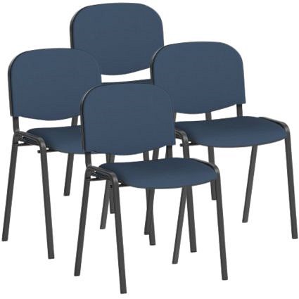 ISO Black Frame Stacking Chair, Quest Whelk, Pack of 4