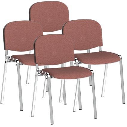 ISO Chrome Frame Stacking Chair, Rivet Forge, Pack of 4