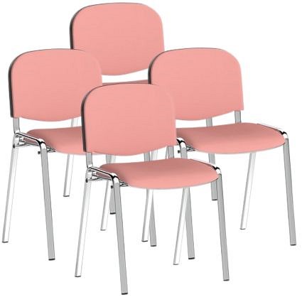 ISO Chrome Frame Stacking Chair, Quest Shrimp, Pack of 4