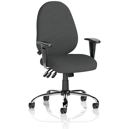 Lisbon Task Operator Chair, Height Adjustable Arms, Quest Mussel