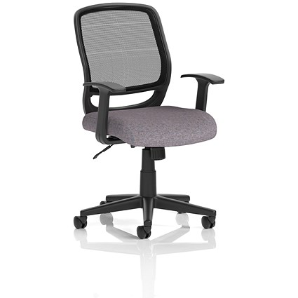Mave Mesh Back Task Operator Chair, Fixed Height Arms, Rivet Fuse