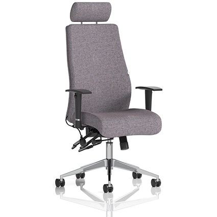 Onyx Ergo Posture Chair With Headrest, Height Adjustable Arms, Rivet Fuse