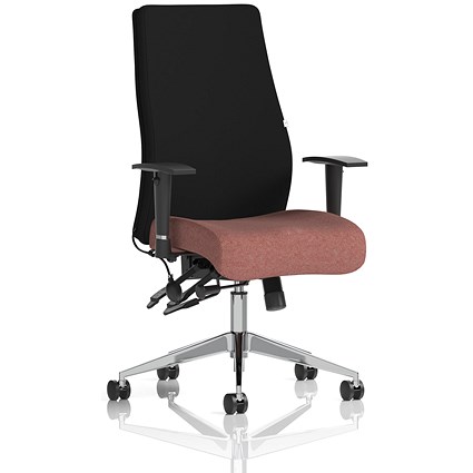 Onyx Ergo Black Back Posture Chair, Height Adjustable Arms, Rivet Forge
