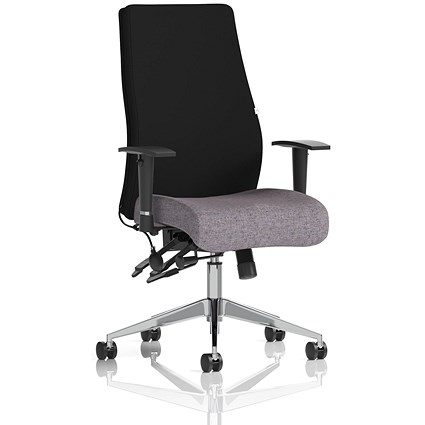Onyx Ergo Black Back Posture Chair, Height Adjustable Arms, Rivet Fuse