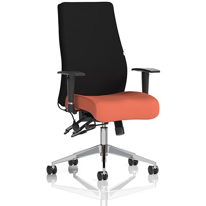 Onyx Ergo Black Back Posture Chair, Height Adjustable Arms, Quest Crab
