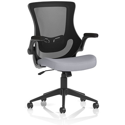 Orbit Black Mesh Back Chair, Folding Arms, Quest Shell