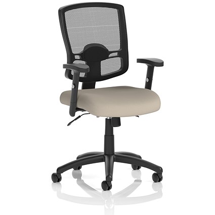 Portland II Mesh Back Chair, Height Adjustable Arms, Quest Salt