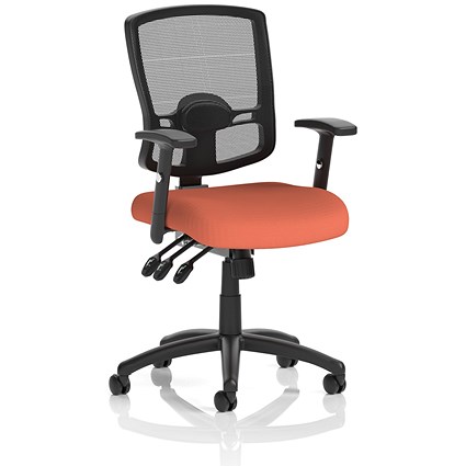 Portland III Mesh Back Chair, Height Adjustable Arms, Quest Crab