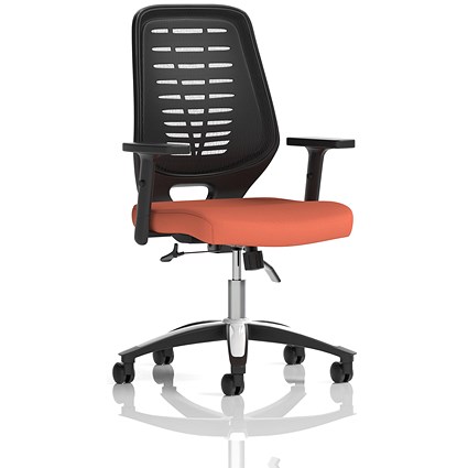 Relay Black Mesh Back Task Operator Chair, Height Adjustable Arms, Quest Crab