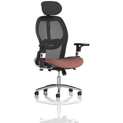 Sanderson II Mesh Back Chair With Headrest, Height Adjustable Arms, Rivet Forge