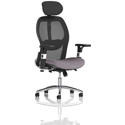 Sanderson II Mesh Back Chair With Headrest, Height Adjustable Arms, Rivet Fuse