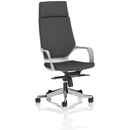 Xenon Executive High Back Chair With Headrest, Fixed Height Arms, Quest Mussel