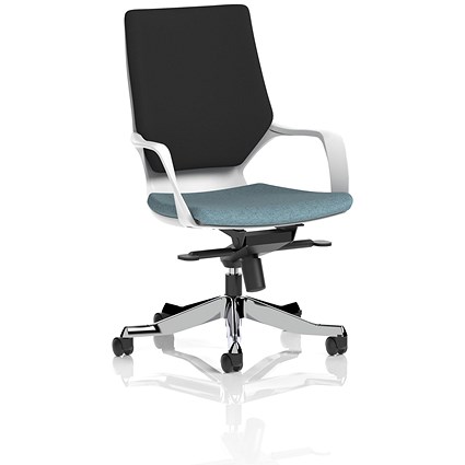 Xenon Executive Medium Black Back Chair, Fixed Height Arms, Rivet Quench