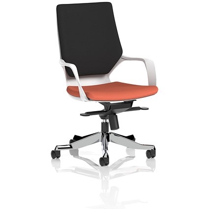 Xenon Executive Medium Black Back Chair, Fixed Height Arms, Quest Crab