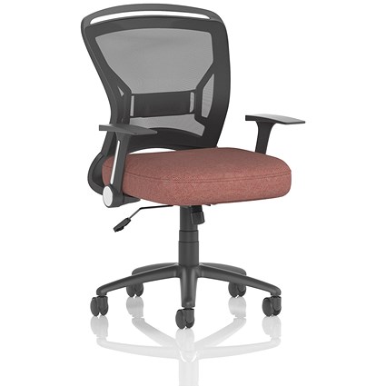 Zeus Mesh Back Task Operator Chair, Folding Arms, Rivet Forge