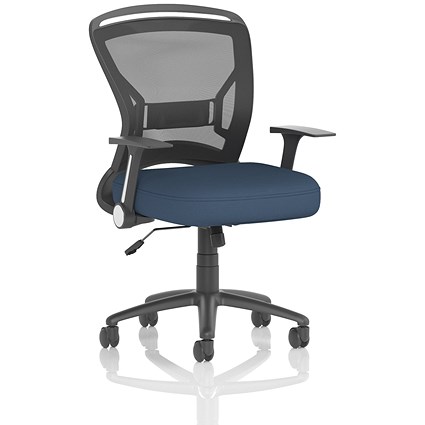 Zeus Mesh Back Task Operator Chair, Folding Arms, Quest Whelk