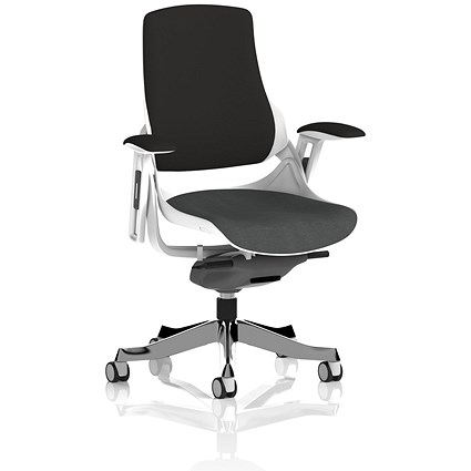 Zure Black Back Executive Chair, Height Adjustable Arms, Quest Mussel