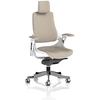 Zure Executive Chair With Headrest, Height Adjustable Arms, Quest Salt