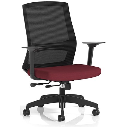 Ventra Mesh Back Task Operator Chair, Height Adjustable Arms, Ginseng Chilli