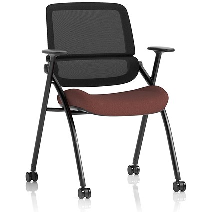 Capra Mesh Back Folding Training Chair, Rivet Forge
