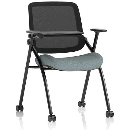 Capra Mesh Back Folding Training Chair With Writing Table, Rivet Tensile