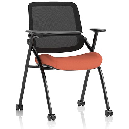 Capra Mesh Back Folding Training Chair With Writing Table, Quest Crab