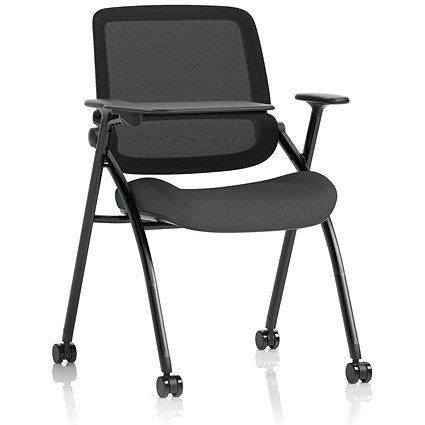 Capra Mesh Back Folding Training Chair With Writing Table, Quest Mussel