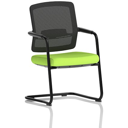 Flint Mesh Back Cantilever Chair, Myrrh Green