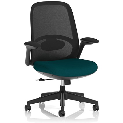 Crew 2 Task Operator Mesh Back Chair, Folding Arms, Maringa Teal