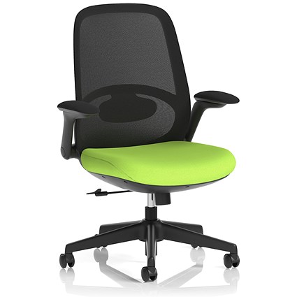 Crew 2 Task Operator Mesh Back Chair, Folding Arms, Myrrh Green
