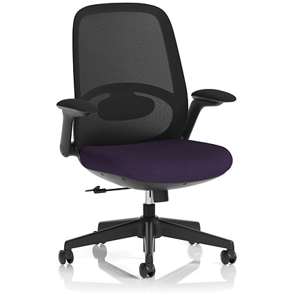 Crew 2 Task Operator Mesh Back Chair, Folding Arms, Tansy Purple