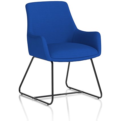 Quote Sled Base Reception Chair Bespoke Colour Stevia Blue