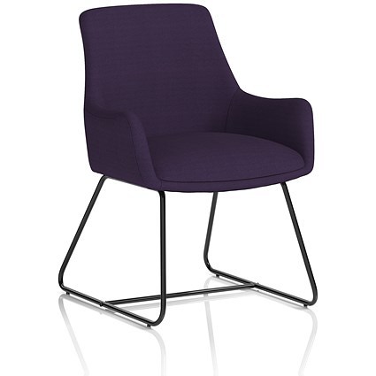 Quote Sled Base Reception Chair Bespoke Colour Tansy Purple