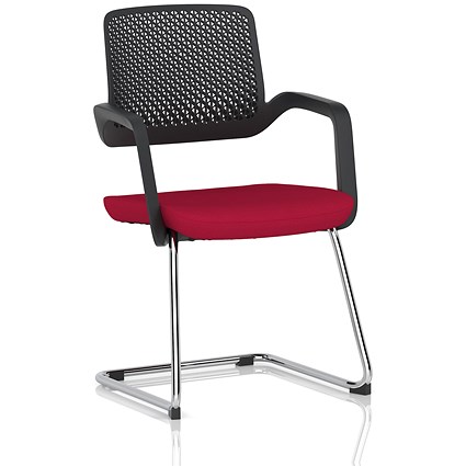 Cosmo Cantilever Chair, Black Frame, Bergamot Cherry