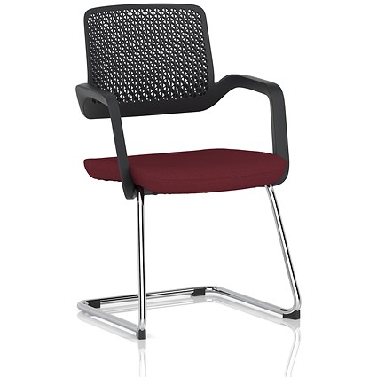Cosmo Cantilever Chair, Black Frame, Ginseng Chilli