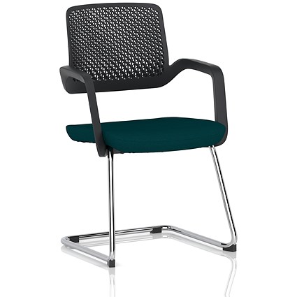 Cosmo Cantilever Chair, Black Frame, Maringa Teal
