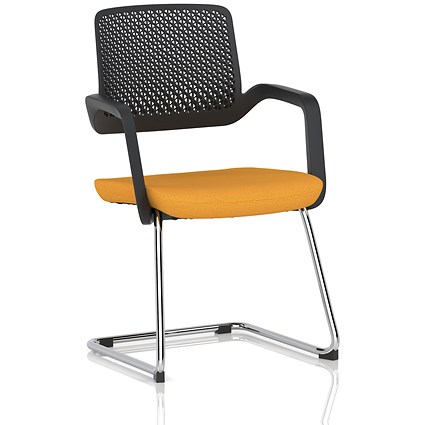 Cosmo Cantilever Chair, Black Frame, Senna Yellow