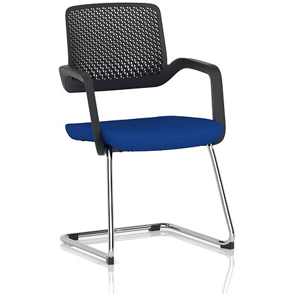 Cosmo Cantilever Chair, Black Frame, Stevia Blue
