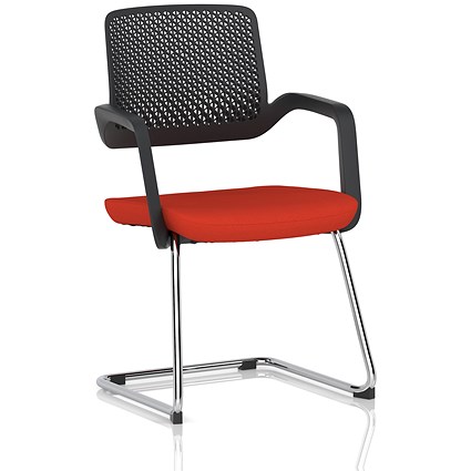 Cosmo Cantilever Chair, Black Frame, Tabasco Orange