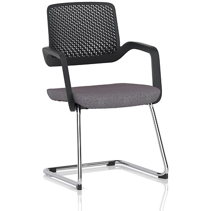 Cosmo Cantilever Chair Black Frame Bespoke Colour Seat Rivet Fuse